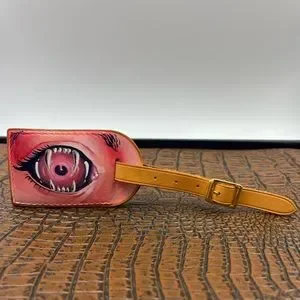 Louis Vuitton | Bags | Hand Painted Vintage Louis Vuitton  Hand Painted Vintage Louis Vuitton Leather Bag Tag /  Evil Eye 🧿 Talisman main image 1